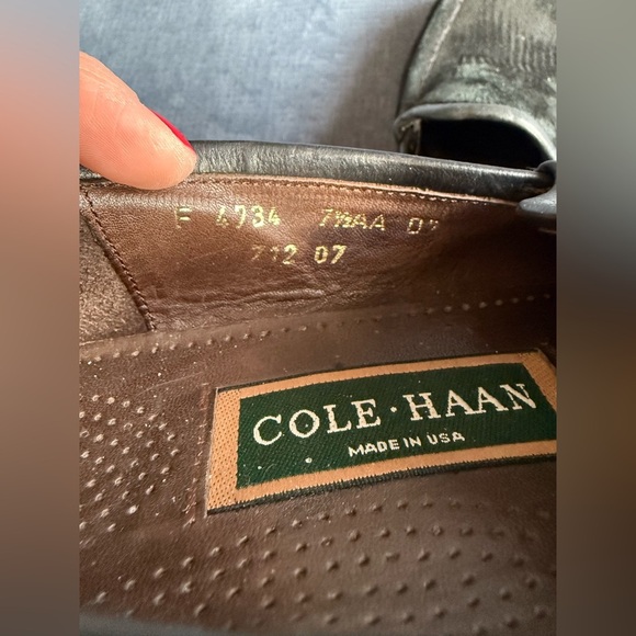 Cole Haan VTG Womens Black Suede Green Label Loafers SZ 7.5 Slip On Preppy - Picture 9 of 9